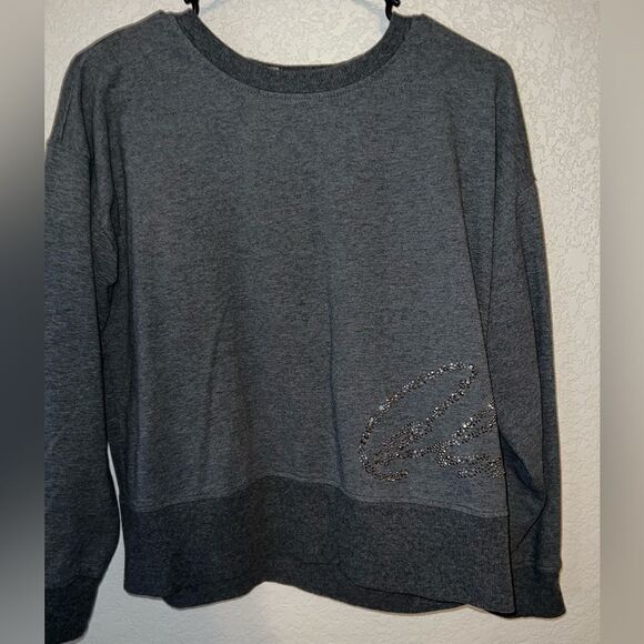 ❄️ LIMITED EDITION CALVIN KLEIN SLIGHTLY CROPPED SWEATER w/METAL DETAILS- MEDIUM - Picture 1 of 4